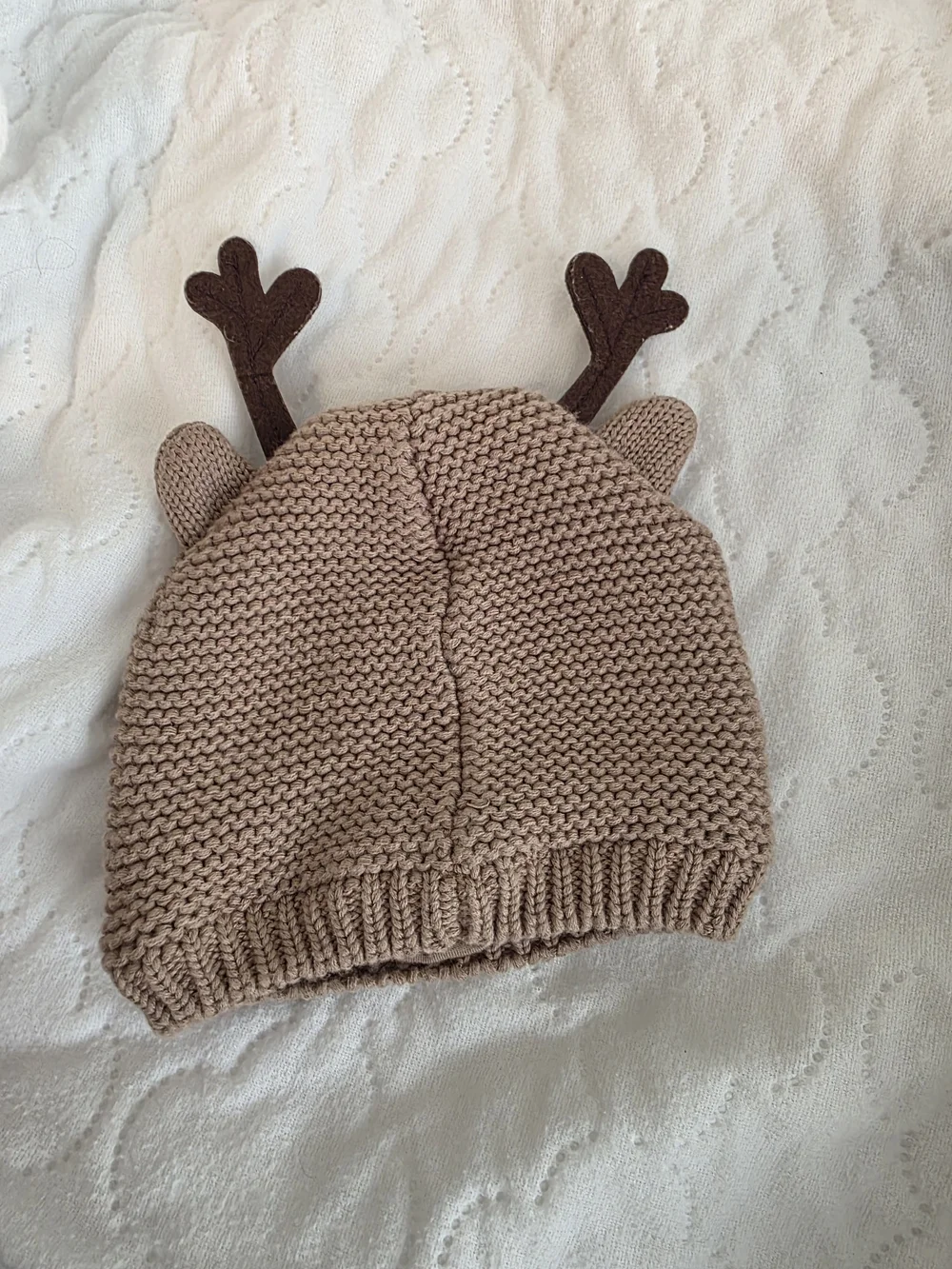 Carter's Knit Reindeer Beanie Hat in Brown and White